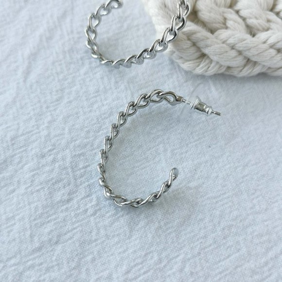 Authentic Kendra Scott Grier - Silver Hoop Earrings - Picture 3 of 3
